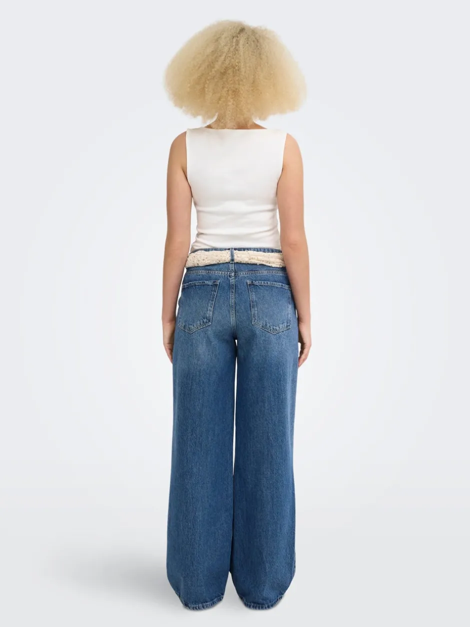 Clearance ONLCARRIE Mellemhøj talje Wide leg fit Jeans Dame Jeans|Jeans