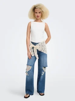 Clearance ONLCARRIE Mellemhøj talje Wide leg fit Jeans Dame Jeans|Jeans