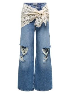 Clearance ONLCARRIE Mellemhøj talje Wide leg fit Jeans Dame Jeans|Jeans