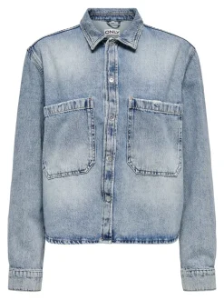 Sale ONLCASSIE Denim-skjorte Dame Double Denim|Skjorter