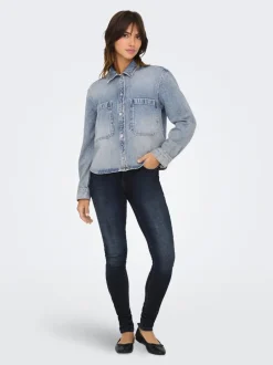 Sale ONLCASSIE Denim-skjorte Dame Double Denim|Skjorter