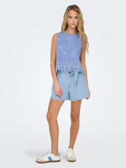 New ONLCHARIS Høj talje Regular fit Shorts Dame Shorts|Double Denim