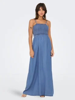 New ONLCHARIS Lang kjole Dame Kjoler|Double Denim
