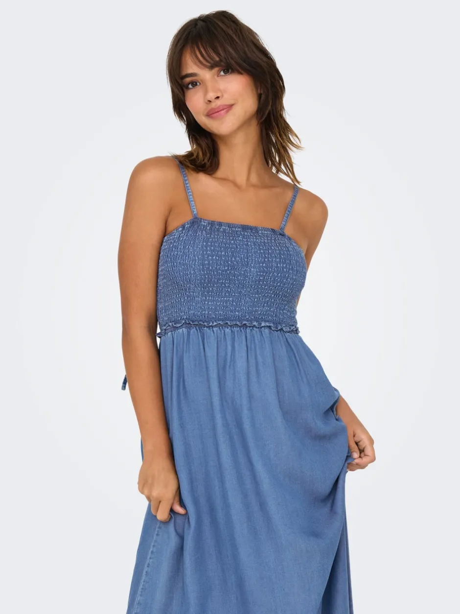 New ONLCHARIS Lang kjole Dame Kjoler|Double Denim