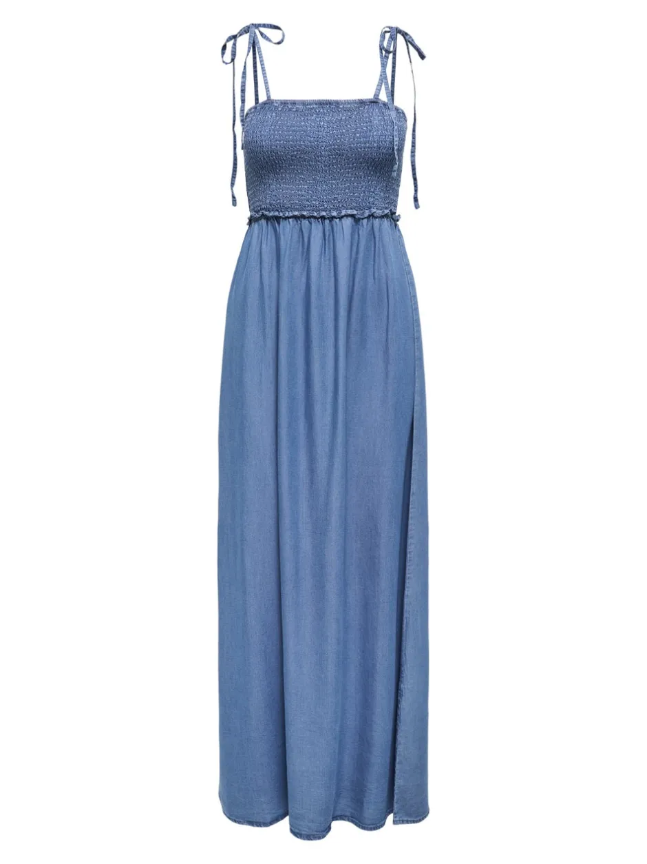 New ONLCHARIS Lang kjole Dame Kjoler|Double Denim