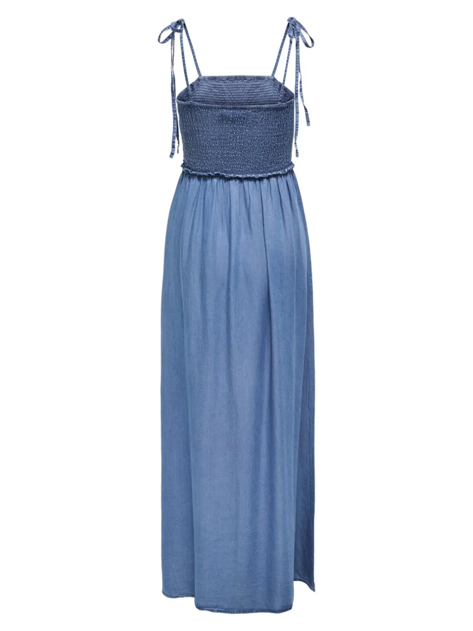 New ONLCHARIS Lang kjole Dame Kjoler|Double Denim