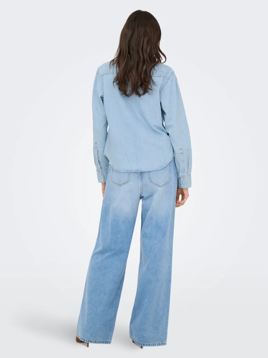 Outlet ONLCHARLIZE Denim-skjorte Dame Double Denim|Skjorter