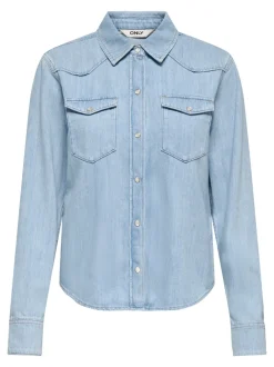 Outlet ONLCHARLIZE Denim-skjorte Dame Double Denim|Skjorter