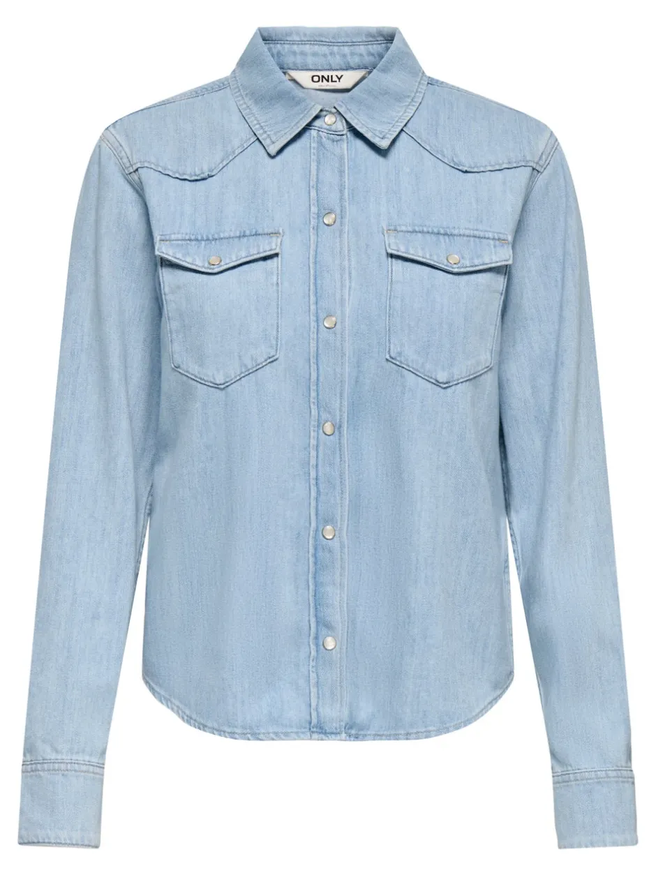 Outlet ONLCHARLIZE Denim-skjorte Dame Double Denim|Skjorter