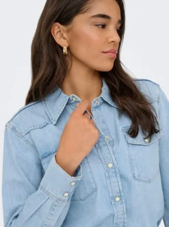 Outlet ONLCHARLIZE Denim-skjorte Dame Double Denim|Skjorter