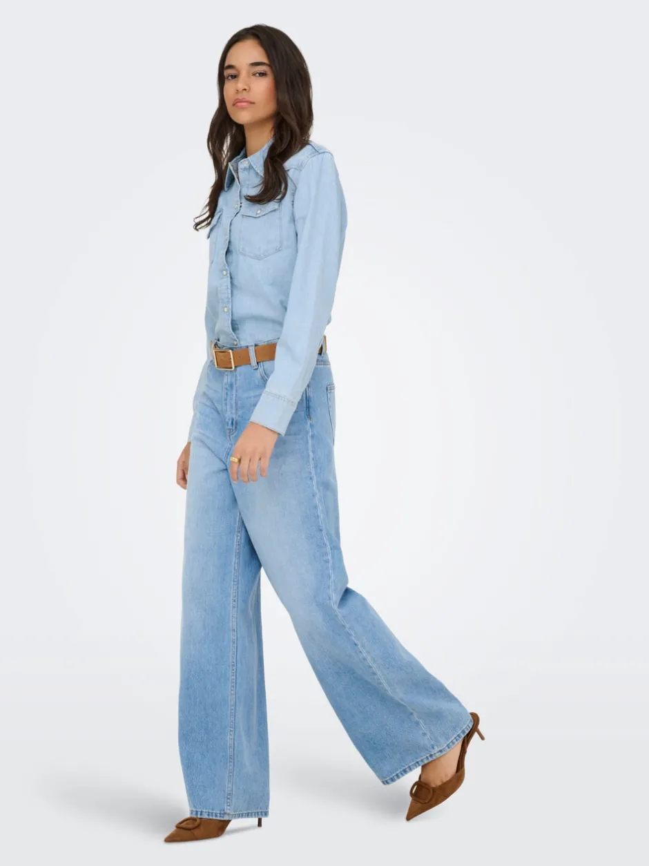 Outlet ONLCHARLIZE Denim-skjorte Dame Double Denim|Skjorter