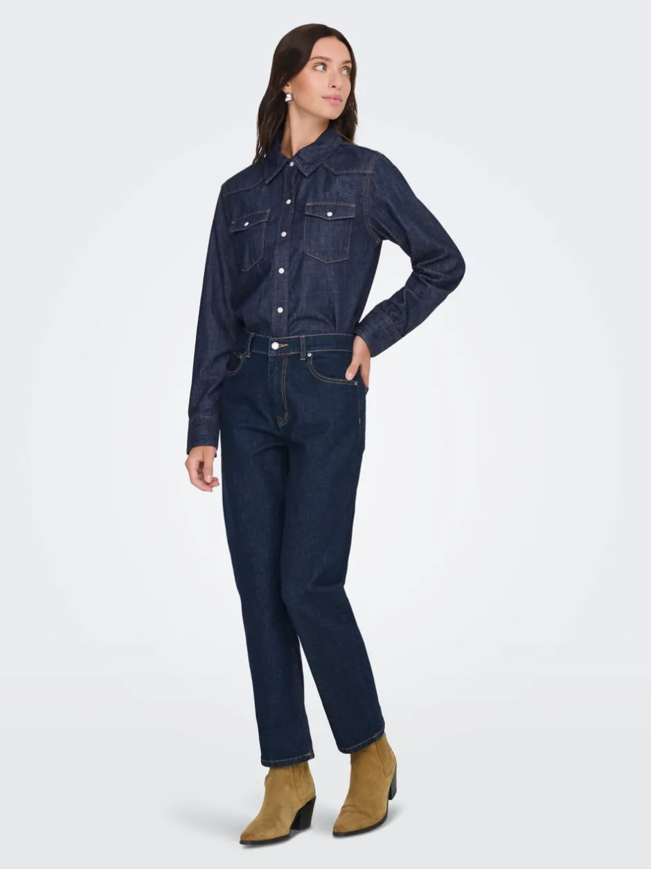 Online ONLCHARLIZE Denim-skjorte Dame Double Denim|Skjorter