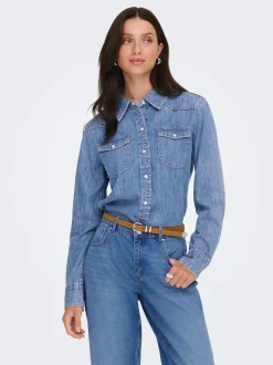 Online ONLCHARLIZE Denim-skjorte Dame Double Denim|Skjorter