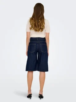 New ONLCLAIR Mellemhøj talje Baggy fit Bermuda Denim-shorts Dame Shorts|Double Denim