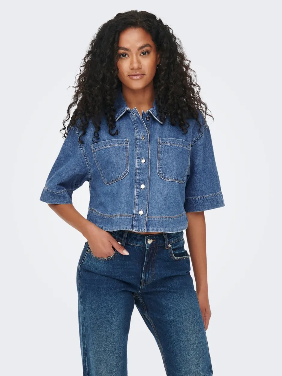 Sale ONLCLEO Denim-skjorte Dame Double Denim|Skjorter