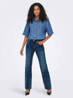 Sale ONLCLEO Denim-skjorte Dame Double Denim|Skjorter