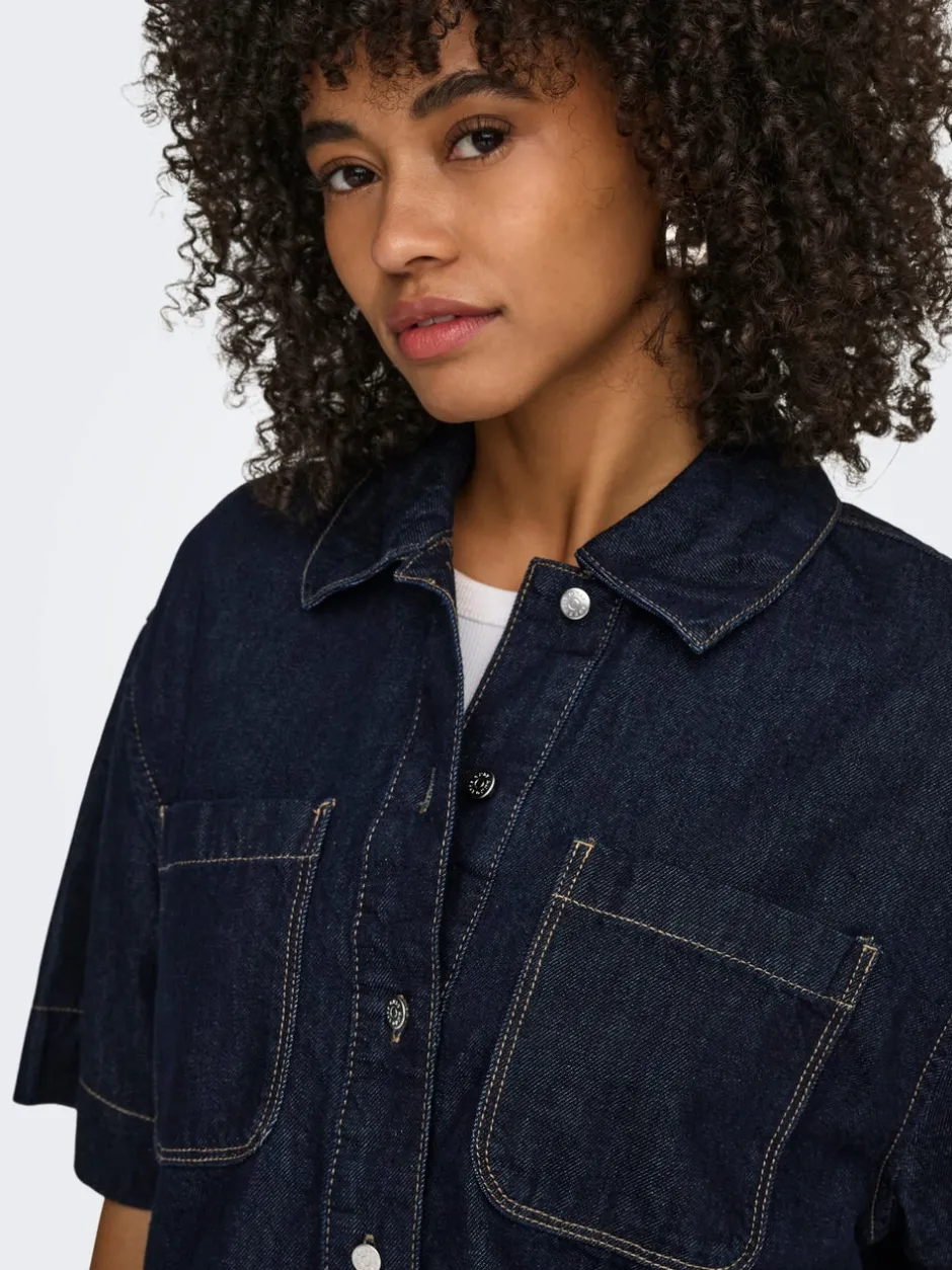 Outlet ONLCLEO Denim-skjorte Dame Double Denim|Skjorter
