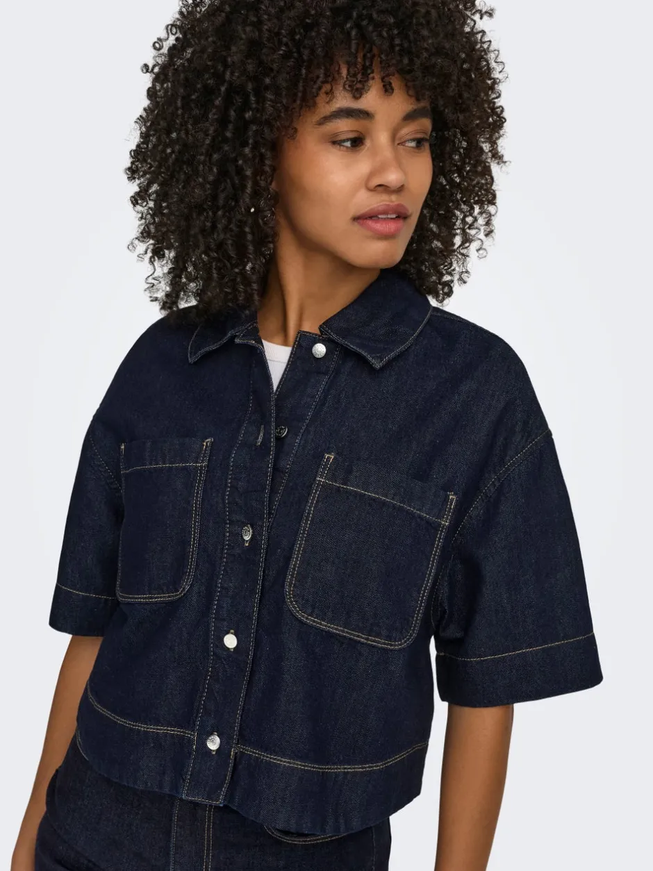 Outlet ONLCLEO Denim-skjorte Dame Double Denim|Skjorter