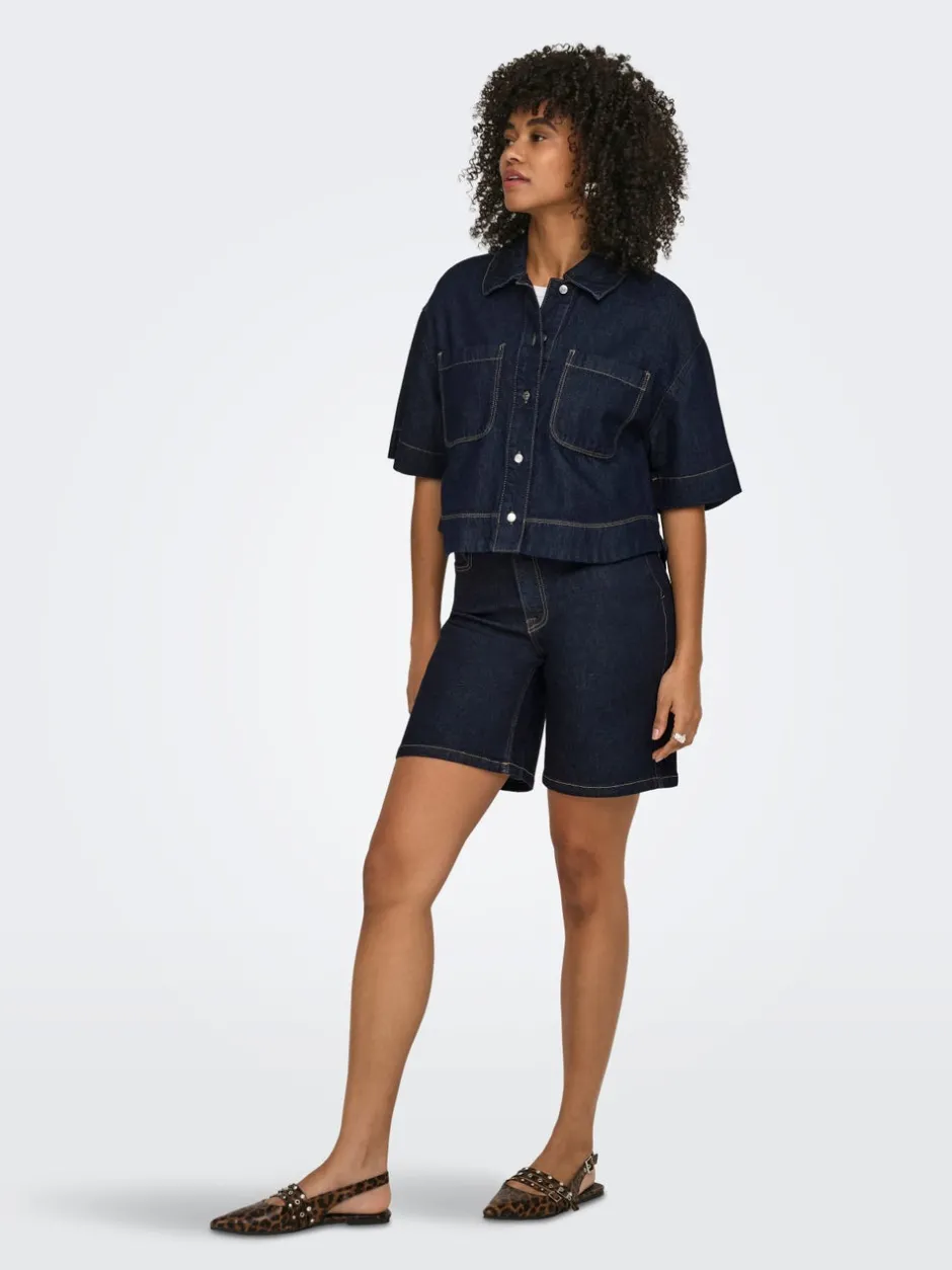 Outlet ONLCLEO Denim-skjorte Dame Double Denim|Skjorter
