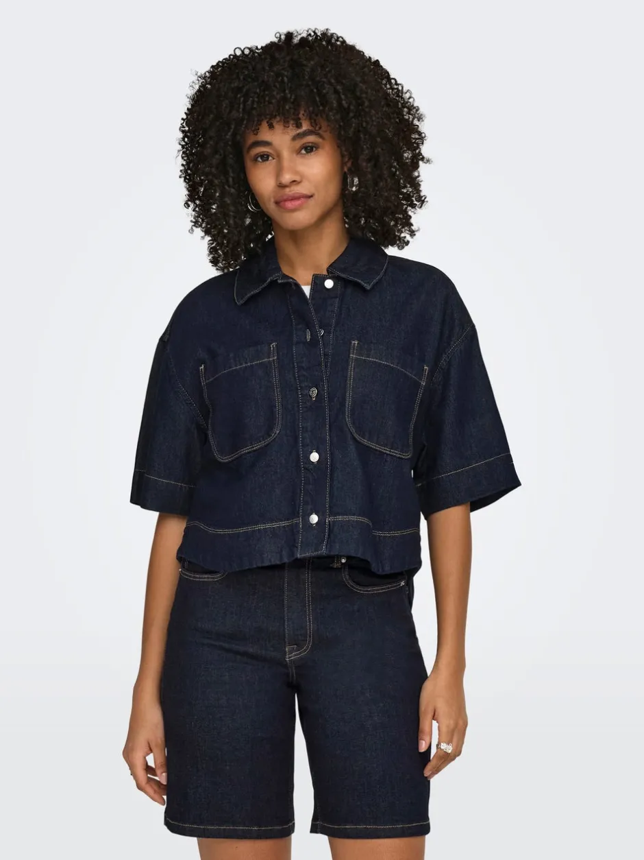 Outlet ONLCLEO Denim-skjorte Dame Double Denim|Skjorter