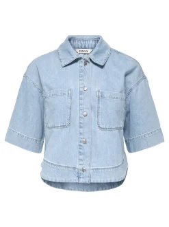 Outlet ONLCLEO Denim-skjorte Dame Double Denim|Skjorter