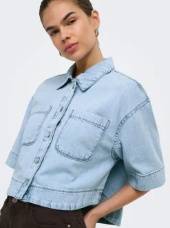 Outlet ONLCLEO Denim-skjorte Dame Double Denim|Skjorter