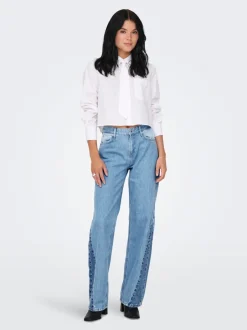 ONLCOBAIN Mellemhøj talje Wide leg fit Jeans Dame Jeans|Jeans