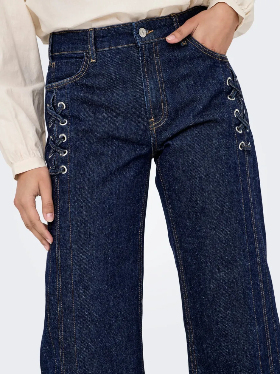 Sale ONLCOBAIN Mellemhøj talje Wide leg fit Jeans Dame Jeans|Jeans