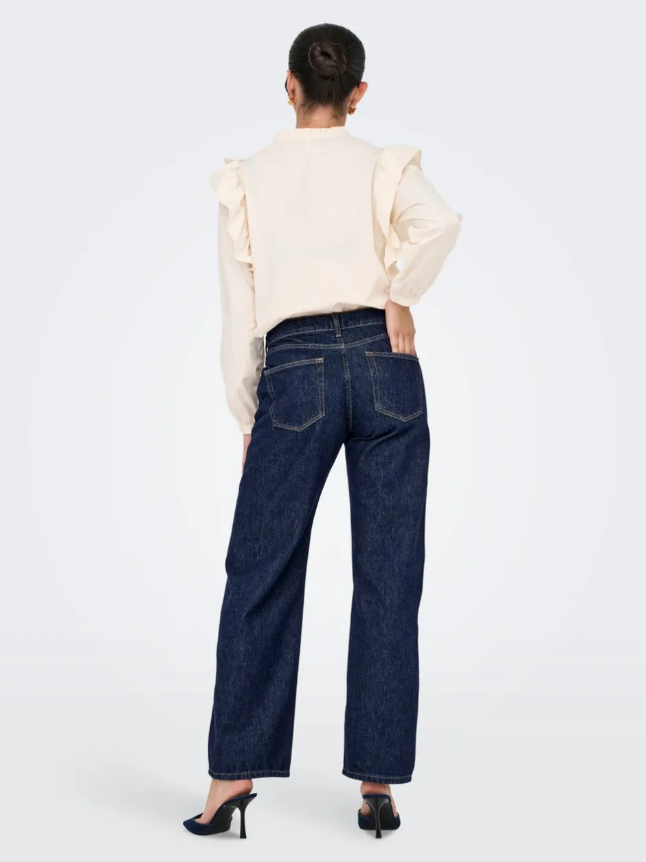 Sale ONLCOBAIN Mellemhøj talje Wide leg fit Jeans Dame Jeans|Jeans