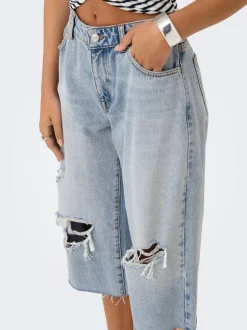 Hot ONLCOBAIN Mellemhøj talje Loose fit Denim-shorts Dame Shorts|Double Denim