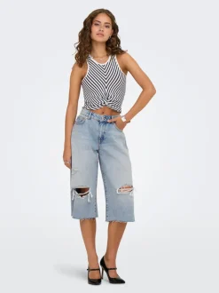 Hot ONLCOBAIN Mellemhøj talje Loose fit Denim-shorts Dame Shorts|Double Denim