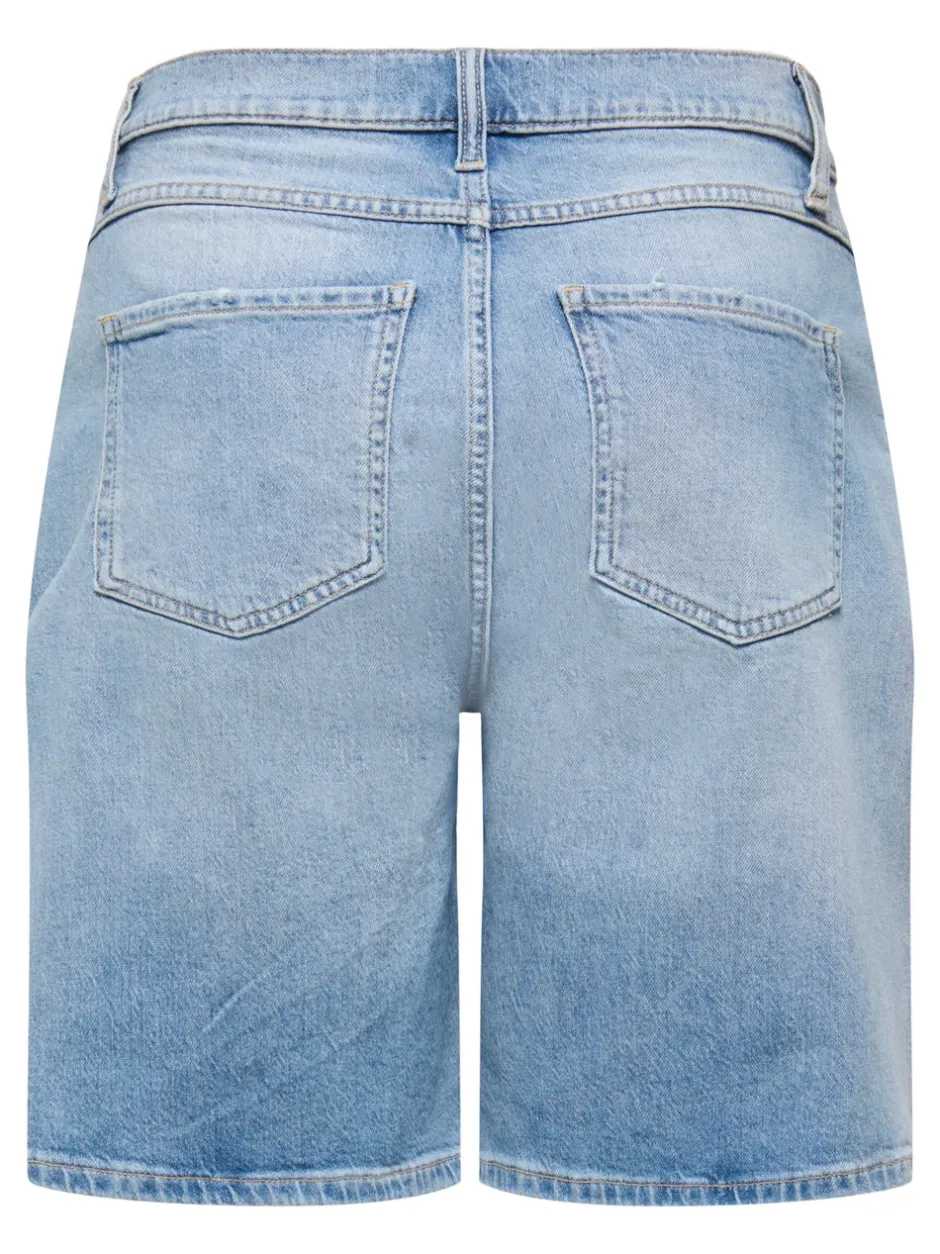 Online ONLCROSSOVER Mellemhøj talje Regular fit Denim-shorts Dame Shorts|Double Denim