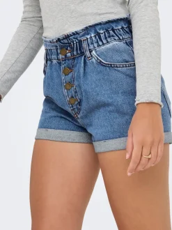 Hot ONLCUBA Høj talje Relaxed fit Denim-shorts Dame Shorts|Double Denim