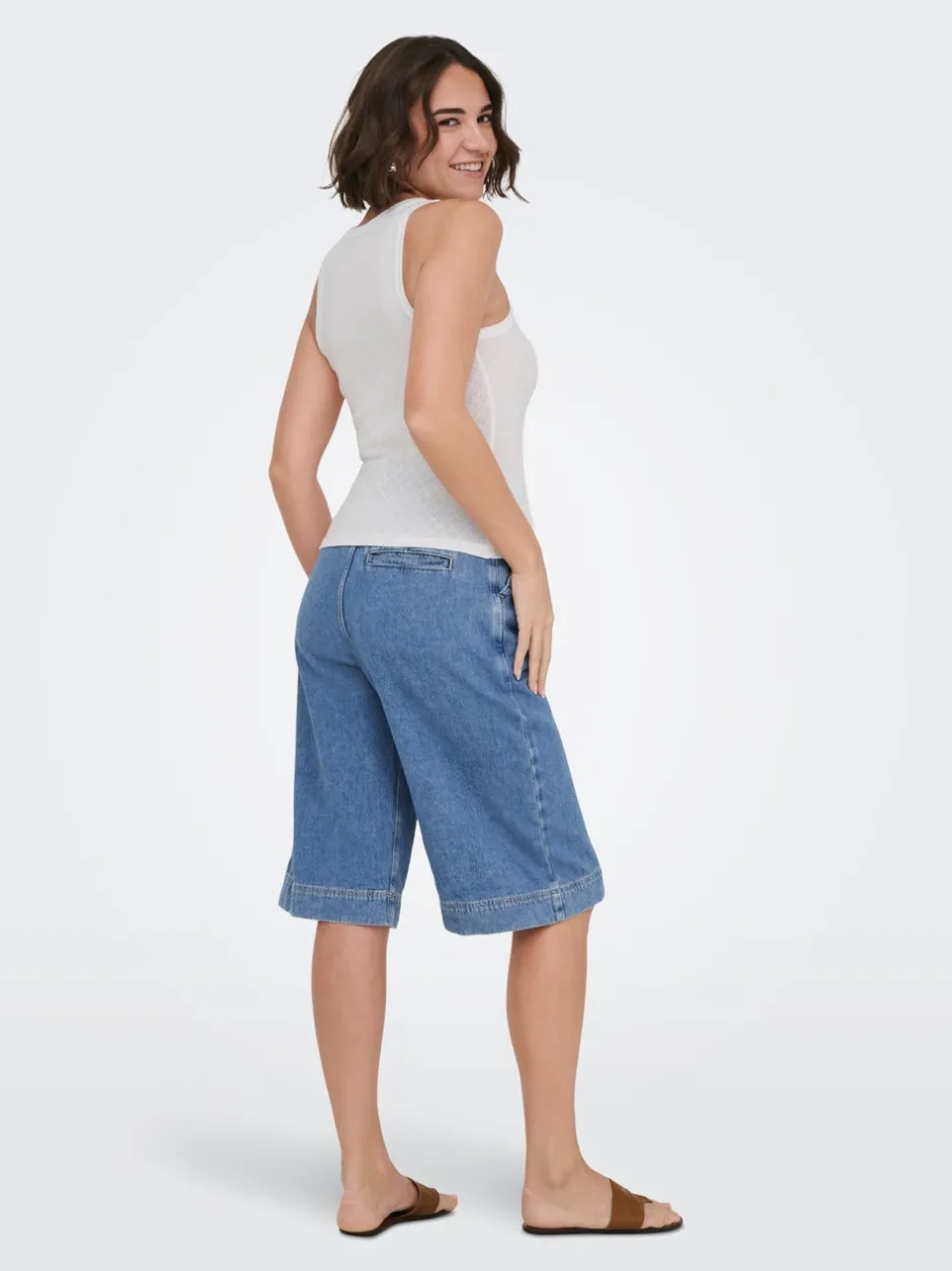 Online ONLDAVINA Mellemhøj talje Regular fit Denim-shorts Dame Shorts|Double Denim