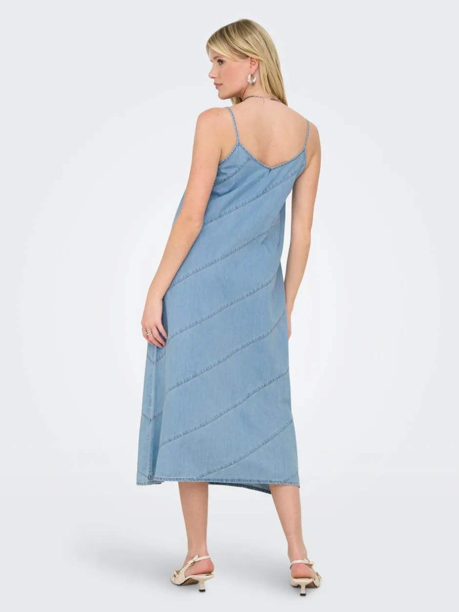 New ONLDIA Lang kjole Dame Kjoler|Double Denim