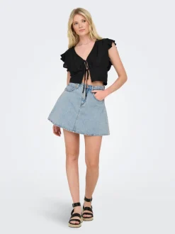 Outlet ONLEDEN Denim Denim-nederdel Kort nederdel Dame Nederdele|Denimnederdele