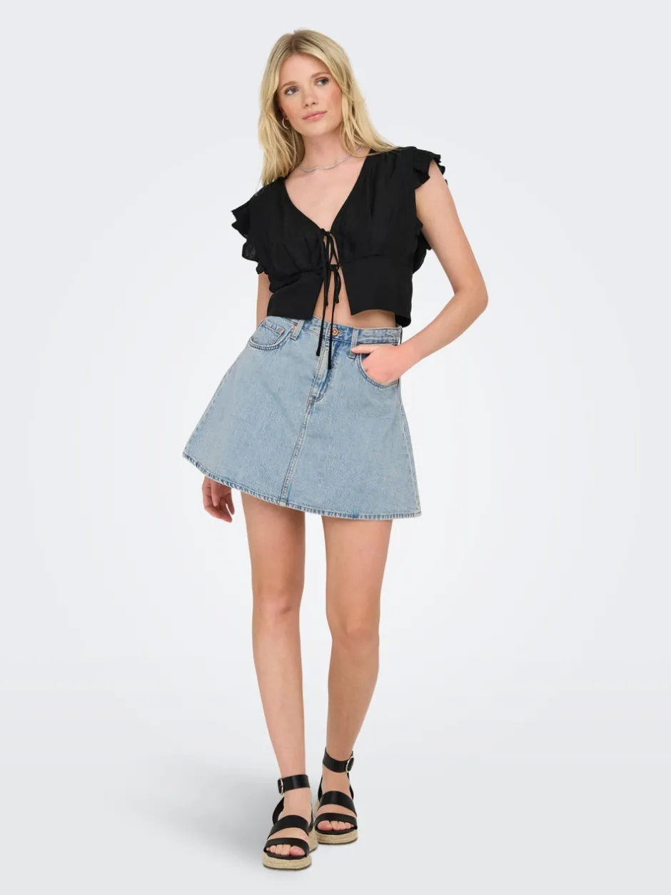 Outlet ONLEDEN Denim Denim-nederdel Kort nederdel Dame Nederdele|Denimnederdele