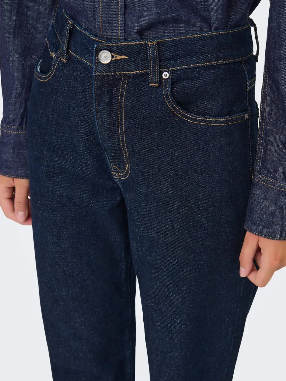 ONLELISA Mellemhøj talje Straight fit Ankellængde Jeans Dame Jeans|Jeans