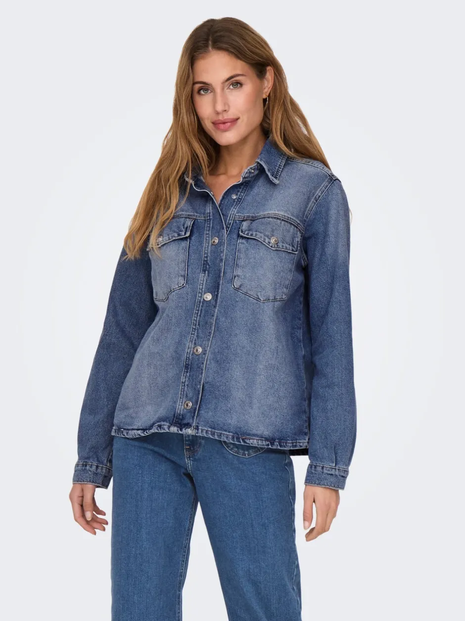 Sale ONLELLA Denim-skjorte Dame Skjorter