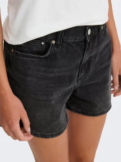 Online ONLELLA Mellemhøj talje Regular fit Denim-shorts Dame Shorts|Double Denim