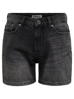 Online ONLELLA Mellemhøj talje Regular fit Denim-shorts Dame Shorts|Double Denim