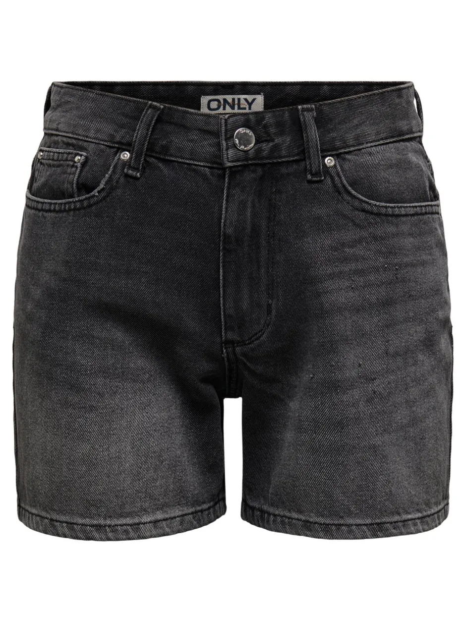 Online ONLELLA Mellemhøj talje Regular fit Denim-shorts Dame Shorts|Double Denim