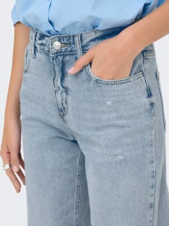 Online ONLELLA Mellemhøj talje Straight fit Jeans Dame Jeans|Jeans