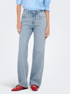Online ONLELLA Mellemhøj talje Straight fit Jeans Dame Jeans|Jeans