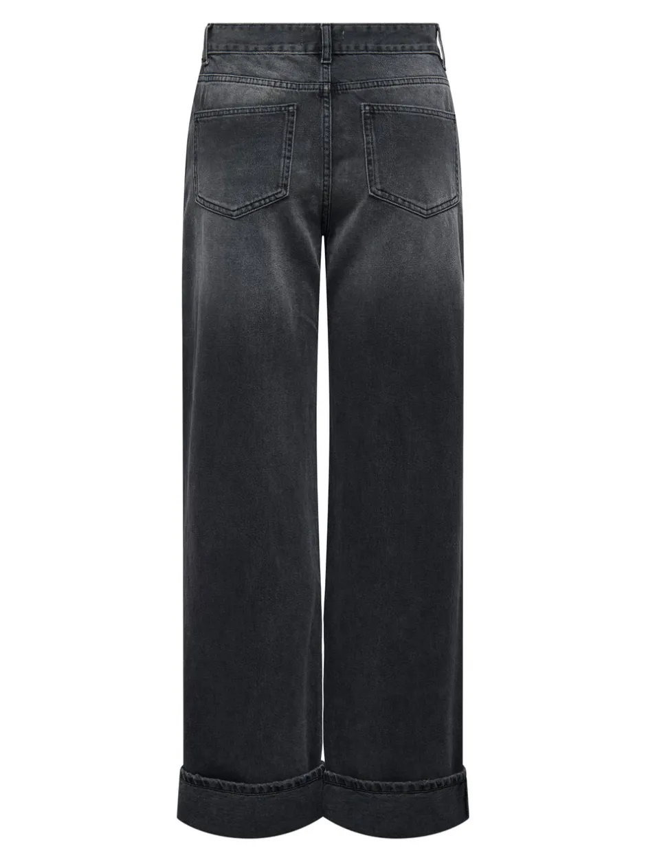 Outlet ONLELLA Mellemhøj talje Wide leg fit Jeans Dame Jeans|Jeans