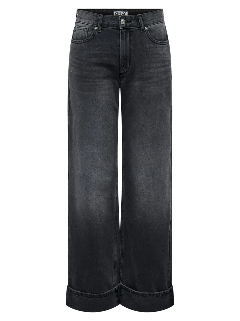 Outlet ONLELLA Mellemhøj talje Wide leg fit Jeans Dame Jeans|Jeans