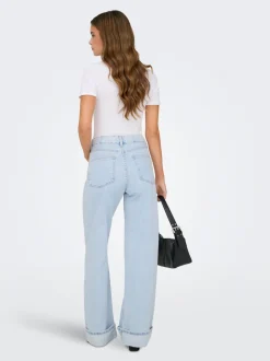Online ONLELLA Mellemhøj talje Wide leg fit Jeans Dame Jeans|Jeans