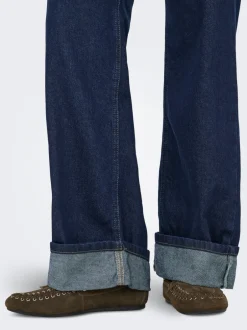 Best ONLELLA Mellemhøj talje Wide leg fit Jeans Dame Jeans|Jeans