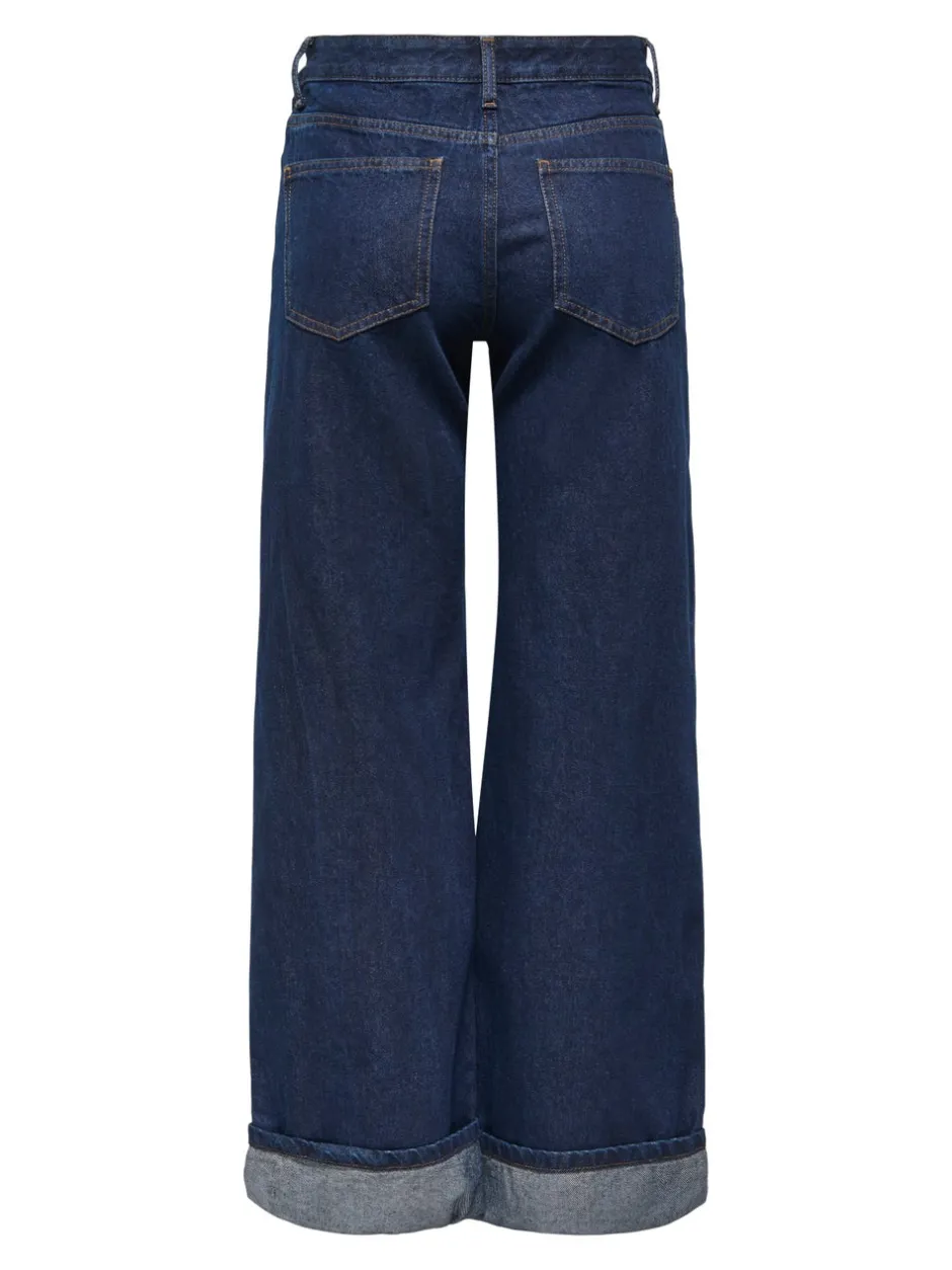 Best ONLELLA Mellemhøj talje Wide leg fit Jeans Dame Jeans|Jeans
