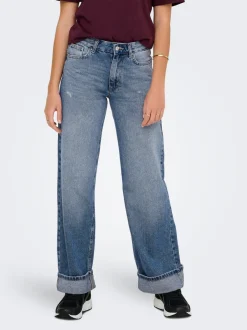 Discount ONLELLA Mellemhøj talje Wide leg fit Jeans Dame Jeans|Jeans